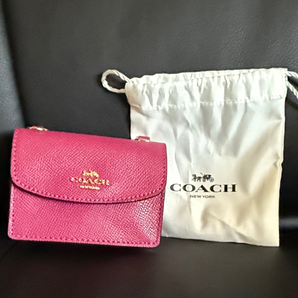 Coach Pink Leather Key Holder